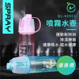 【NORDITION】運動噴霧水壺 ◆ 冷水杯 外出杯 降溫600ML