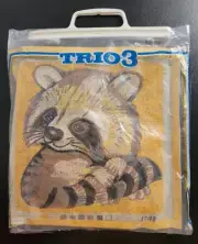 Rare Vintage Trio3 "Raccoon" Needlework Kit #1748