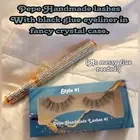 GORGEOUS LONG WISPY LASHES HANDMADE WITH BLACK Waterproof STICKY LINER P