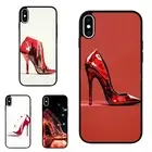 For iPhone XS 11 12 13 14 15 16 Pro Max Anti scratch Cover Red High Heels