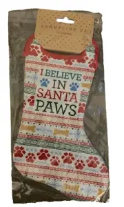 Sunnyside Up I Believe in Santa Paws Holiday Bag Stocking About Face Designs NEW