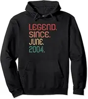 [VidiAmazing] Legend Since June 2004 18th Birthday 18 Years Old Vintage Pullover Hoodie ds1484
