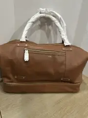 mark and Graham Leather Zipper Overnighter Travel Carry on Weekender monogrammed