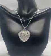 Flower heart tree of life necklace pendant 925 sterling silver
