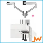 Atdec AWMS-2-D13 Dual Monitor Arms F Clamp - Silver
