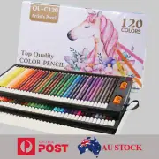 120 Colour Premium Oil Based Pencils Drawing Art Colouring Sketching Non-Toxic
