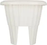 Pure Garden Railing Planter - 13.5-Inch Round Flower Box with Drainage Insert - 2.64-Gallon Outdoor Planter Box for Deck, Porch, or Balcony (White)