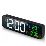 LED Electric Alarm Clocks Display Digital Clock With Date Temp Display