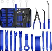 19 Pcs Trim Removal Tool, Auto Clip Pliers Fastener Terminal Remover Set, Plastic Pry Tool Kit for Car Panel/Dash/Door/Audio/Radio/Stereo with Storage Bag (Blue)
