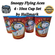 Peanuts Snoopy Flying Aces 10oz 4 Cup Set Birthday Party Kids New! 2010