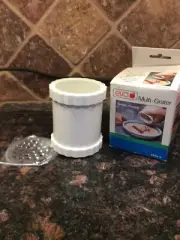 Eva White Multi-Grater Hand Mill Food Grinder 2 Stainless Steel Blades Free Ship