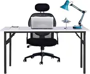 Folding Laptop Table, Computer Desk Workstation Table Conference Table Home Office Desk Indoor & Outdoor Use (White, 47.2L * 23.6W * 29.5H Inch)