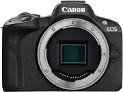 [Canon] EOS R50 Mirrorless Vlogging Camera (Body Only/Black), RF Mount, 24.2 MP, 4K Video, DIGIC X Image Processor, Subject Detection & Tracking, Compact, Smartphone Connection, Content Creator