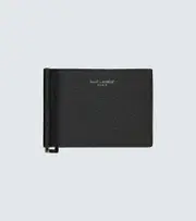 [Saint Laurent] Saint Laurent Grain leather wallet with money clip One Size black