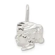 Sterling Silver Girl Head Charm