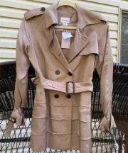 Club Monaco Women’s Khaki Trench Coat Size XS NEW UNUSED W Tags MINT Condition