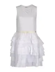 MIU MIU by PRADA Italy RUNWAY Organza Ruffled Dress White ( M )