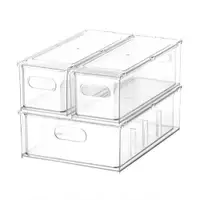 在飛比找蝦皮商城優惠-廚房透明PET抽屜式收納盒 冰箱食材分類疊加保鮮盒『熊愛貝百