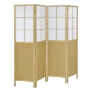 Coaster Edwards 4-Panel Wood Room Divider Folding Shoji Screen in Natural