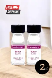 LorAnn Butter Flavor Extract 1 Dram (2 Pack) Kosher Vegan Sugar-Free USA