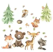 Woodland Nursery Wall Decals for Boys Girls Baby Nursery Kids Neutral Bedroom