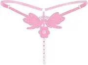 [ZXIAyuxd] Women G-String Butterfly Embroidery Pearl G-String Low-Waist Thongs Briefs