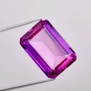 Extremely Rare 20.40 Ct Natural Purple Sapphire Emerald Cut Loose Gem Certified