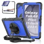 Case for Samsung Galaxy Tab A9+ Plus Tablet Case 11" 2023 with Tempered Blue