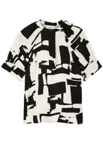 Day Birger ET Mikkelsen Venice Printed Satin Blouse - Black - 38 (UK12 / M) 38 (UK12 / M)