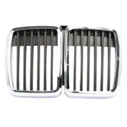 Front Hood Kidney Grille Grill Center Chrom Black for E30 M3 3 Serie 1982-1991 silver black