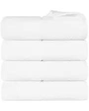Superior Set of 4 Lodie Cotton Plush Jacquard Solid & Two-Toned Bath Towels
