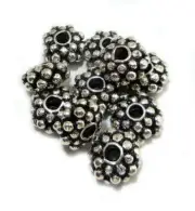 65 PCS 7MM RONDELLE SPACER BEAD OXIDIZED SILVER PLATED JEWELRY MAKING BEAD 122