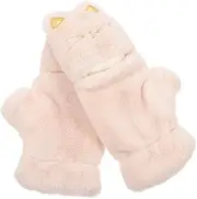 [FRCOLOR] 1 Pair Flip Cover Winter Gloves for Women Plush Warm Mittens for Outdoor Activities Soft and Skin Friendly Design for Skiing Running and