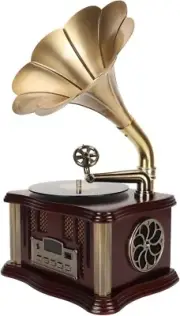 Phonograph Record Player, Retro Gramophone Record Player with Remote Control, Mi