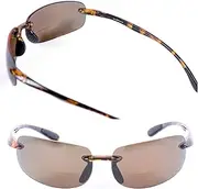 [Mass Vision] "The Influencer" 2 Pair of Sport Wrap Bifocal Sunglasses for Men and Women. Polarized and Non Polarized Available