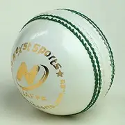 Cricket Ball, Premium Quality Steer Hide Leather, 4 Piece Professional Grade 1 Cricket Ball for ODIs T20 and Test Matches, Cork Nucleus and Wool Formation, 156g White, NEXST SPORTS