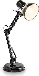 B.K.Licht - Desk Lamp with Cable Switch, Swivel, Rotatable, Table Lamp, Bedside Lamp, Table Lamp, Decoration, Office Lamp, Reading Lamp, Bed, Reading Light, 53 cm (H), Black