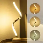 Spiral Nightstand Lamps Modern LED Bedside Table Lamp Warm White Metal Desk