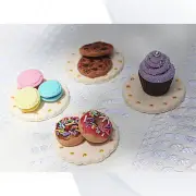 Fondant Cupcake Topper, Cupcake, Macaroon, Donuts and Cookie x12