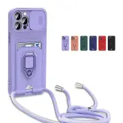 Lanyard Phone Case for iPhone 15 14 13 12 11 Pro Max XS XR 7 8 Plus Wallet Cover