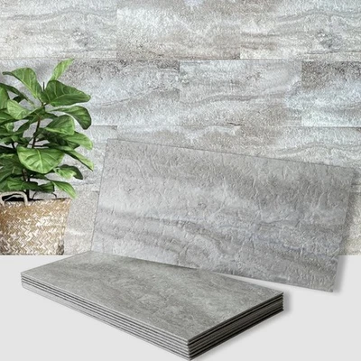 AULIGET 20-Piece Peel and Stick Backsplash Wall Tiles, 6" x 12" PVC Warm Grey...