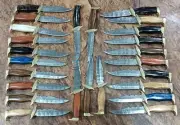 25 pcs of 7.00" Custom made Awesome Damascus Steel Mini Rambo Bowie Knife (2439)
