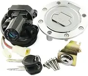 MZBZUTEDEE Motorcycle Ignition Switch Fuel Gas Tank Cap Cover Seat Lock Key Set Kit Fit for Yamaha MT01 MT-01 2005-2009 YZF R1 R1 YZF R6 R6