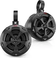 Pyle 2-Way Dual Waterproof Off-Road Speakers - 4 Inch 800 Watt Marine Grade Wakeboard Tower Speakers System, Full Range Outdoor Audio Stereo Speaker for ATV, UTV, Quad, Jeep, Boat - PLUTV41BK (Black)