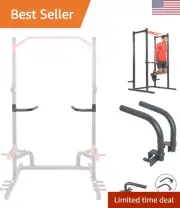 Power Rack and Cage Add-on Attachment Accessory: Bar Holder, Dip Bars, J-Hook...