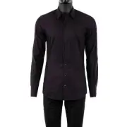 Dolce & Gabbana Gold Slim Fit Tuxedo Shirt with Soft Plastron Burgundy 07723