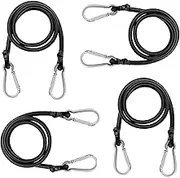 40inch Bungee Cords Heavy Duty Outdoor with Dual Carabiners,4pack 8mm Tie Down Strap for Camping,Cargo, Tarps, Kayaking,Bike Rack, Tent,Car