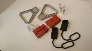2 CONNECTORS PLUGS+CONTACTS, #0AWG, ANDERSON Style, SB175A-600V, 4X4