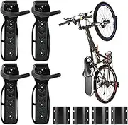 Auwey 4Pack Bike Wall Mount Rack with Tire Tray and Vertical Bike Hook for Indoor, Garage, Shed