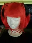 Widow Spider Pixie Demons Devils Wig Black Red Halloween Costume Accessory NIP